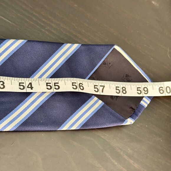 Brooks Brothers 346 Silk Tie Blue Striped 58” x 3.5” Made in USA Woven in Italy - Picture 5 of 6
